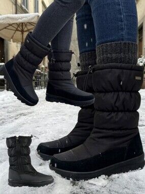 KUIPER SHOES Women's Domi Black Mid-Shaft Snow/Winter Boots